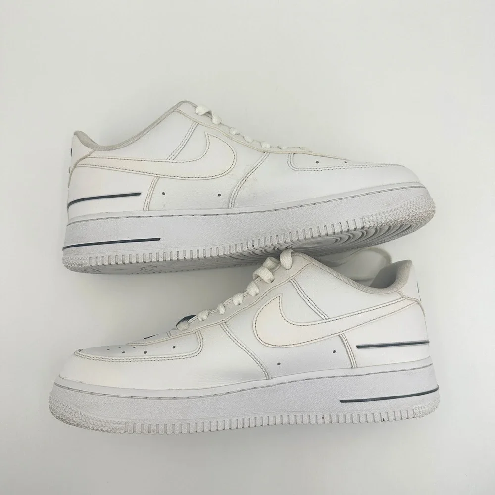 Nike Air Force 1 07 LV8 Mens 8.5 White Black Double Air CJ1379-100 Sneakers